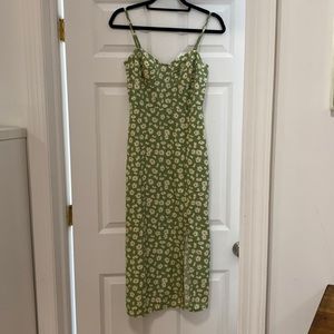 Lime Green Daisy Midi Dress